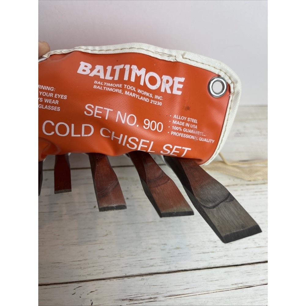Vintage BALTIMORE Tools 5 pc Cold Chisel Set No. 900 Made in USA COMPLETE - Picture 5 of 14